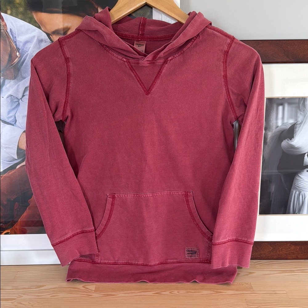 Kids Washed Red Lightweight Hoodie Size 12